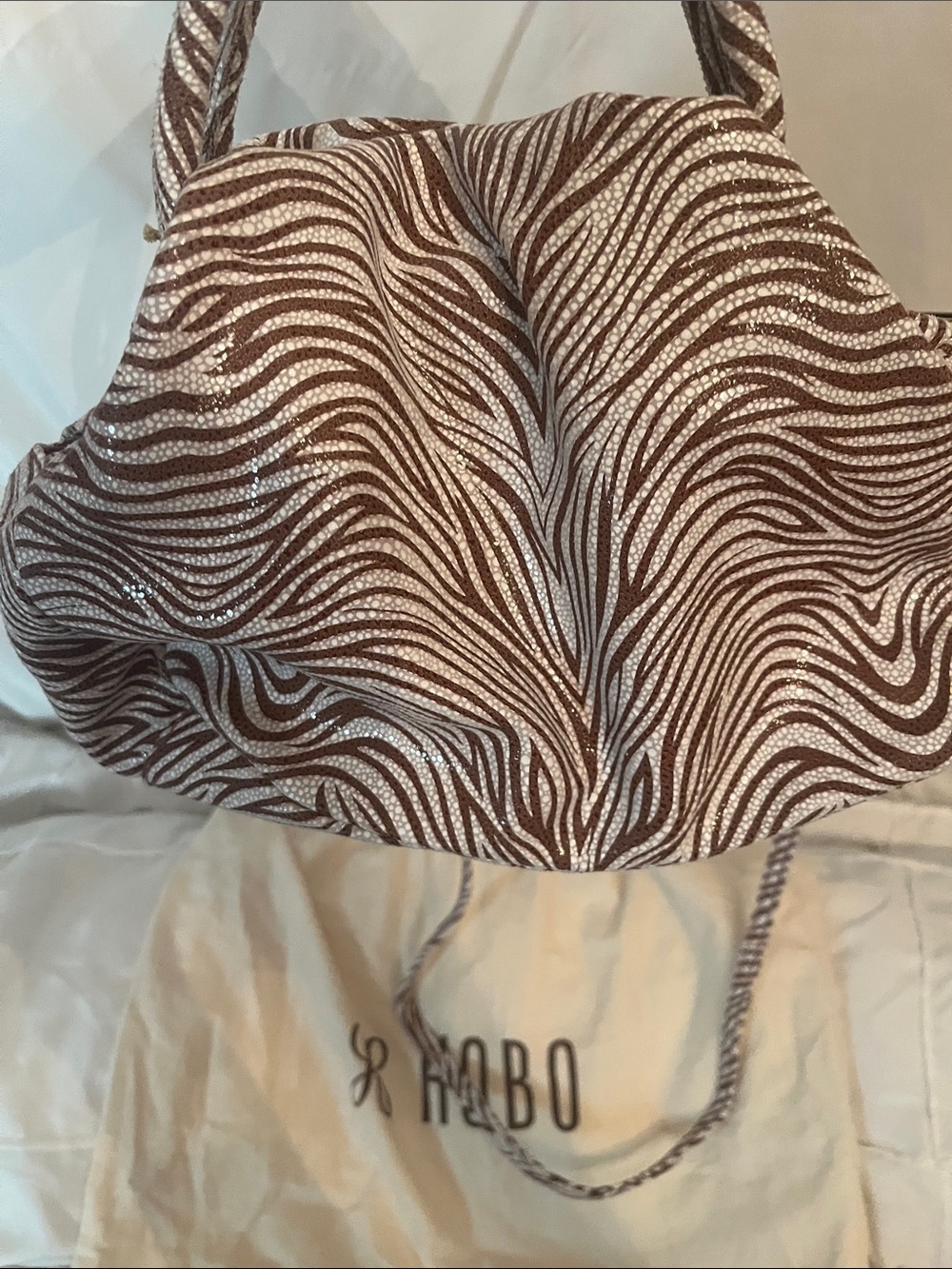 HOBO Brown and White Zebra-Print Hobo Tote - Picture 2 of 16